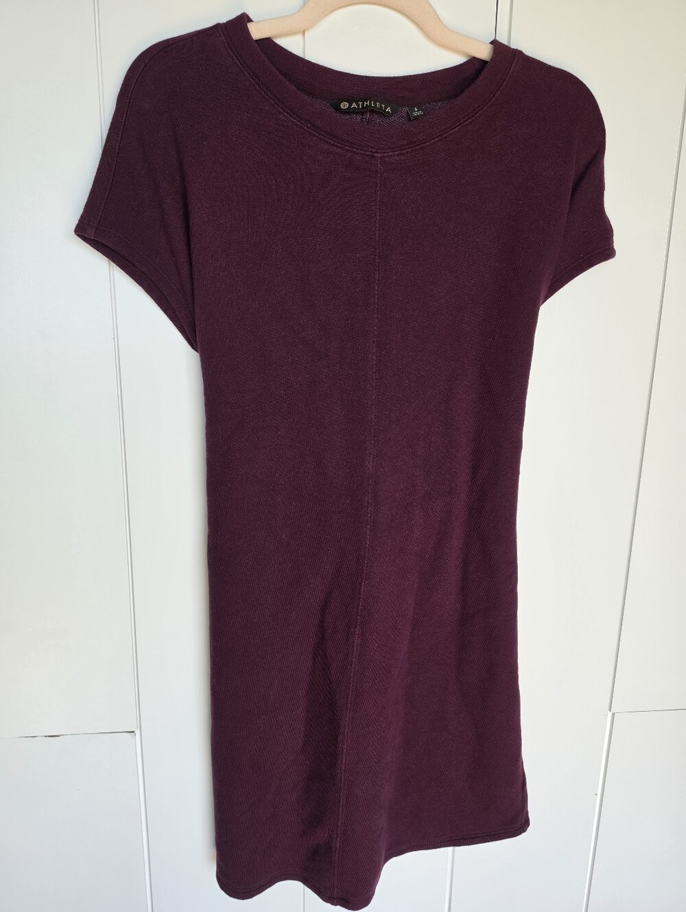 Athleta Sweatshirt Athletic Midi Dress Maroon Size Small